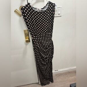 Free People Lakeside Black Dress with Heart Pattern